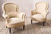 Pair of Napoleon III Crimped pie crust armchairs - TallBoy Interiors