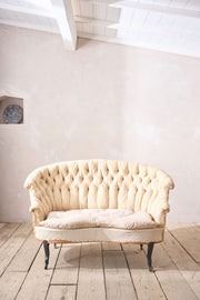 Napoleon III buttoned fishtail sofa - TallBoy Interiors