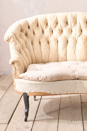 Napoleon III buttoned fishtail sofa - TallBoy Interiors