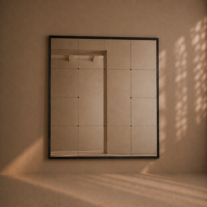 The 'Skar' reeded oak frame panelled wall mirror - TallBoy Interiors