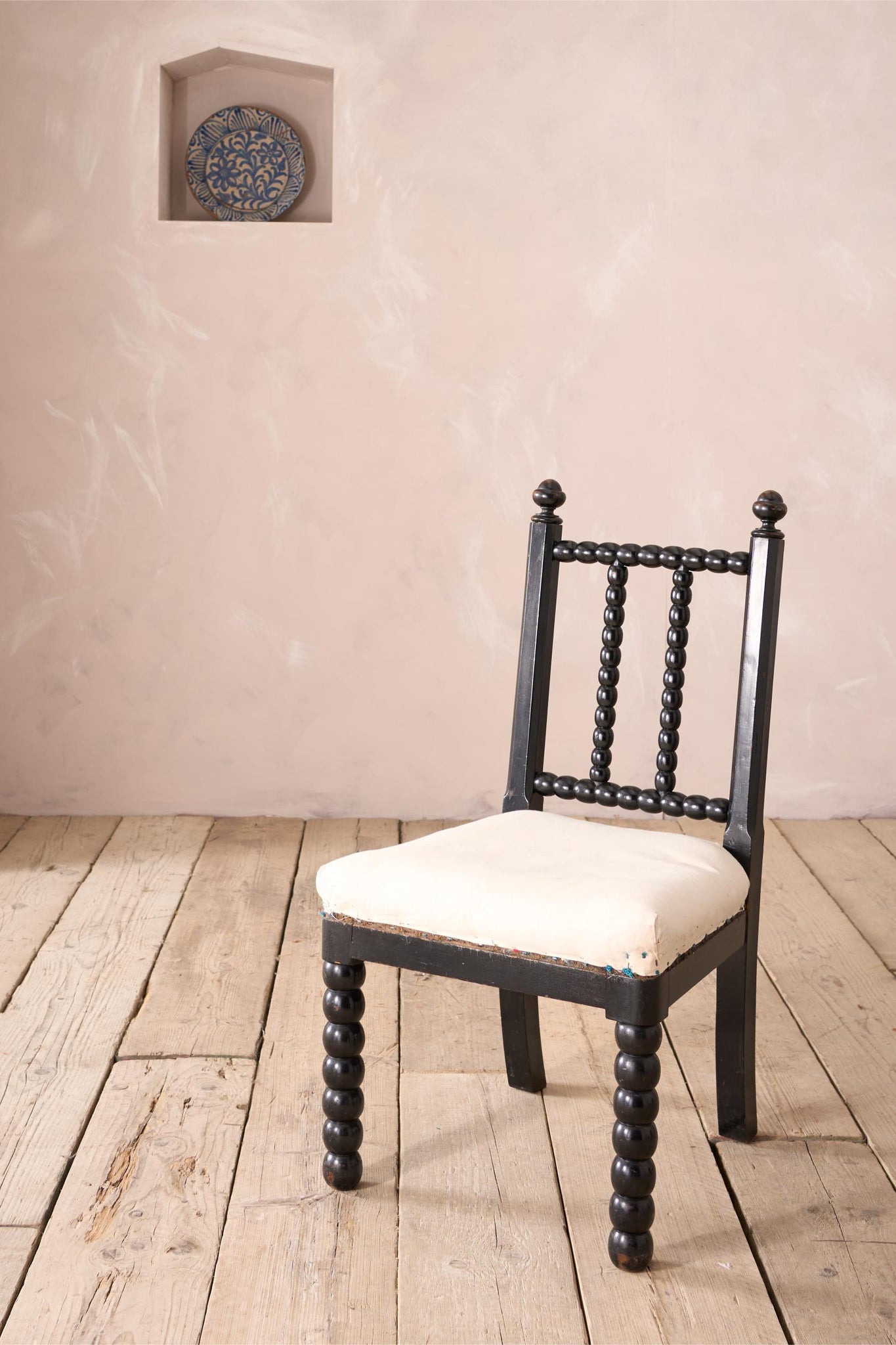 19th century Ebonised Bobbin turned side chair