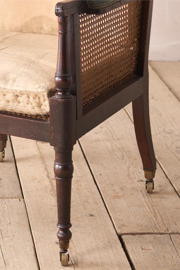 Georgian period Bergere library chair