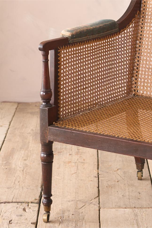 Georgian period Bergere library chair - TallBoy Interiors