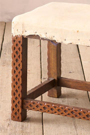 19th century carved oak footstool