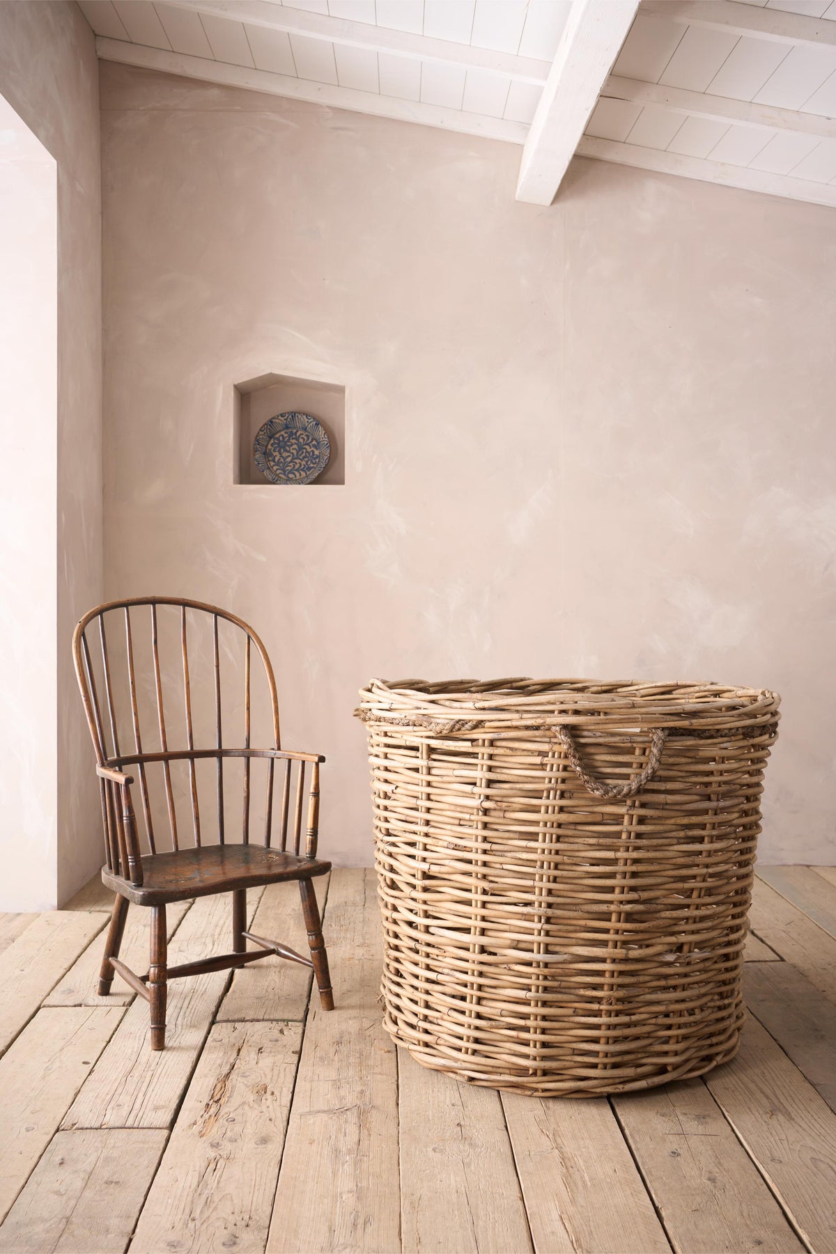 RESERVED Huge early 20th century Wicker mill basket - TallBoy Interiors