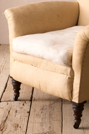 Unusual shaped Victorian country house armchair