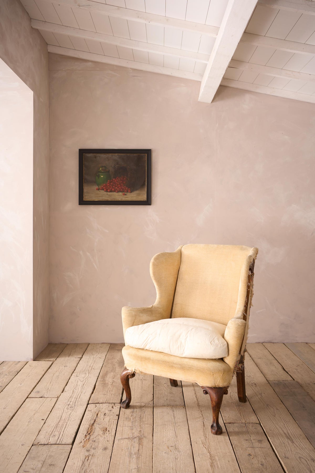 Georgian wide seated wingback armchair - TallBoy Interiors