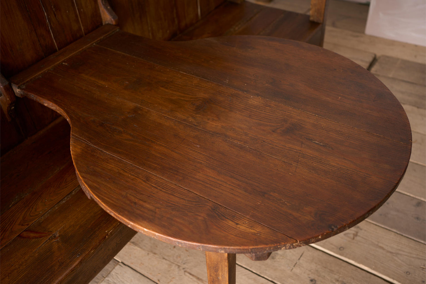 18th century country settle with fold down table