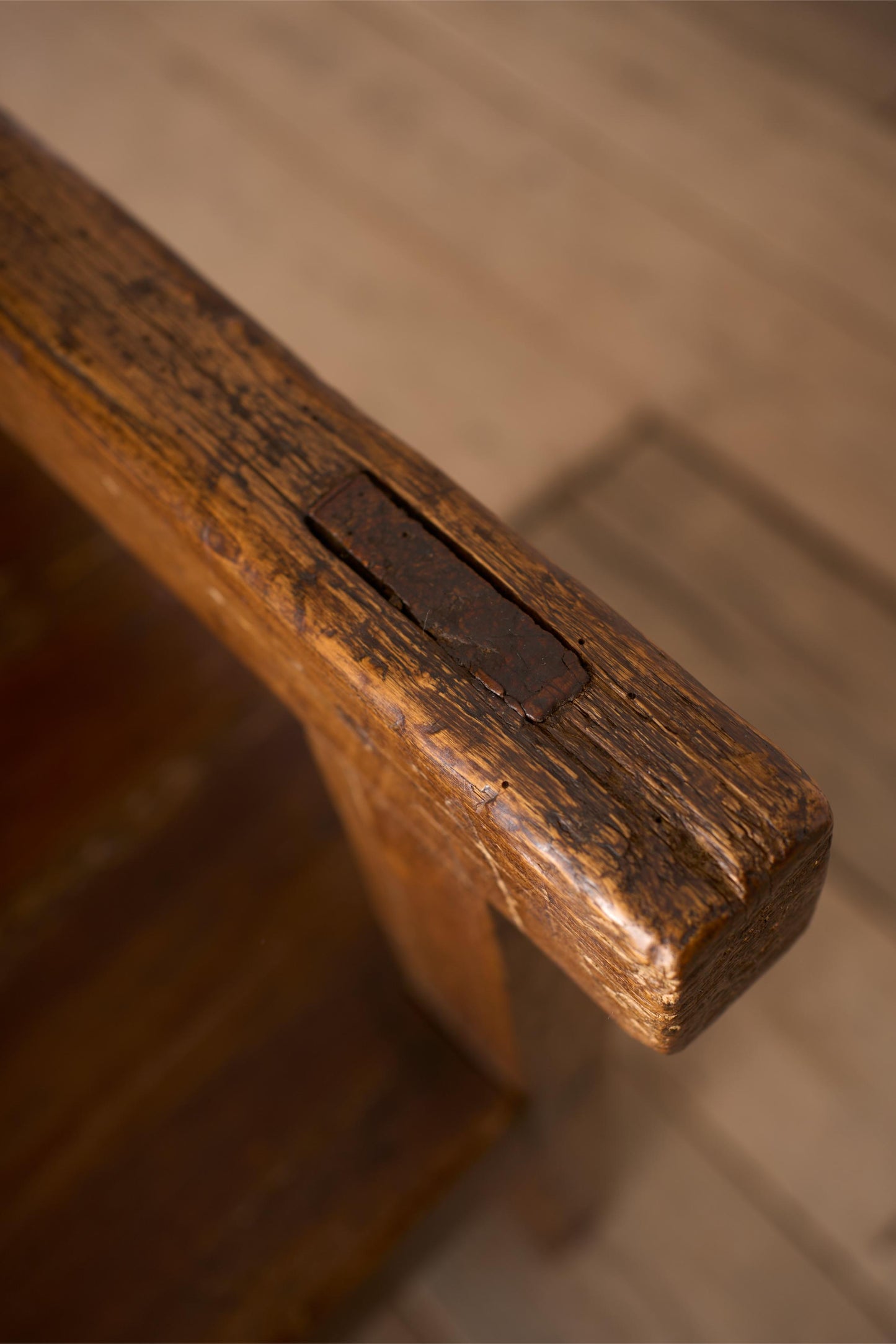 18th century country settle with fold down table