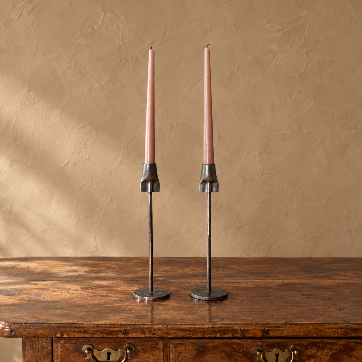Yorkshire made Blacksmith forged steel candle sticks - TallBoy Interiors