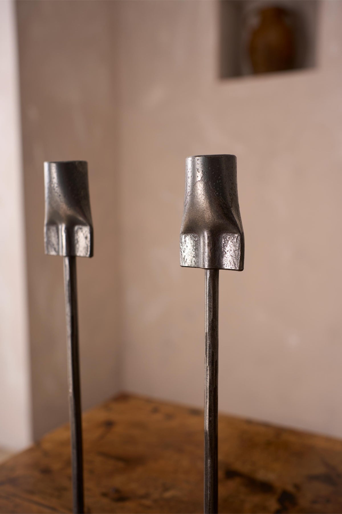 Yorkshire made Blacksmith forged steel candle sticks - TallBoy Interiors