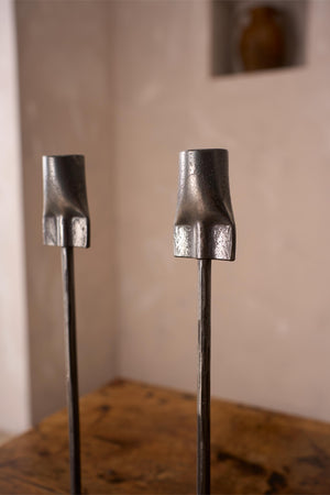 Yorkshire made Blacksmith forged steel candle sticks