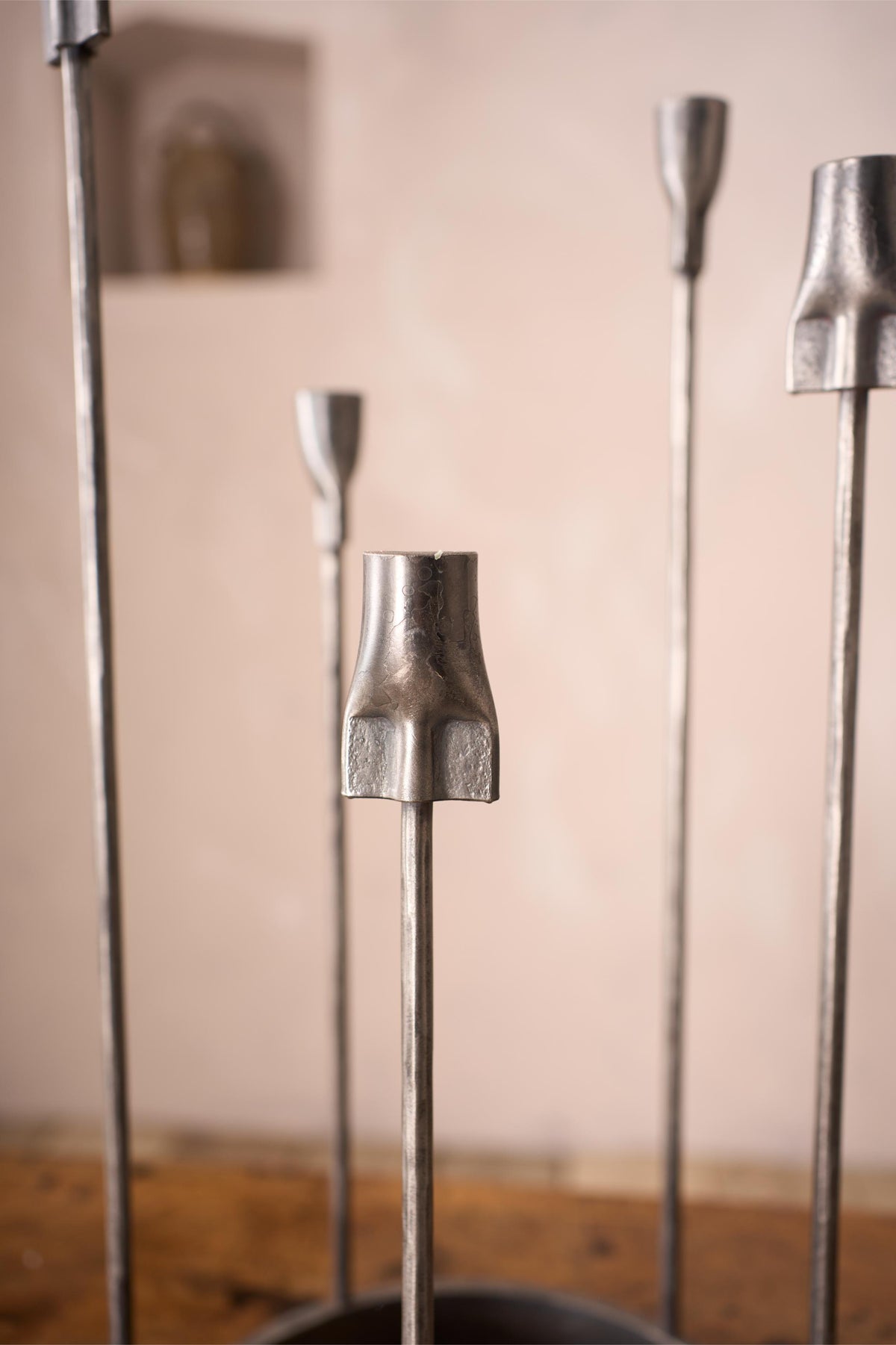 Blacksmith made forged steel candelabra - TallBoy Interiors