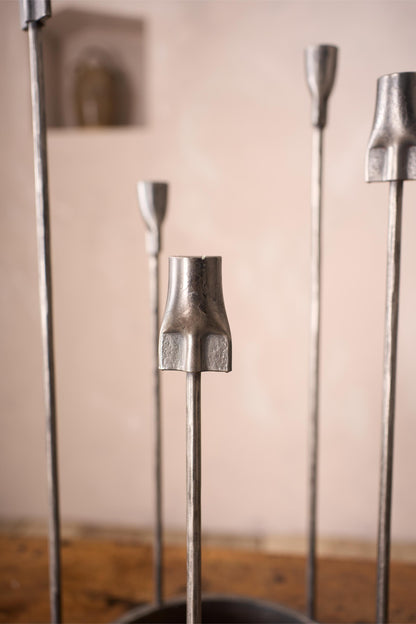 Blacksmith made forged steel candelabra