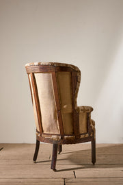 Georgian barrel back armchair upholstered in recycled cotton fabric - TallBoy Interiors