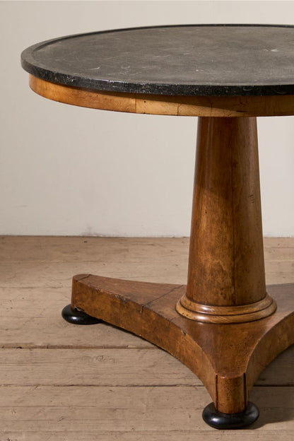 19th Century Fossil marble and mahogany Gueridon table - TallBoy Interiors
