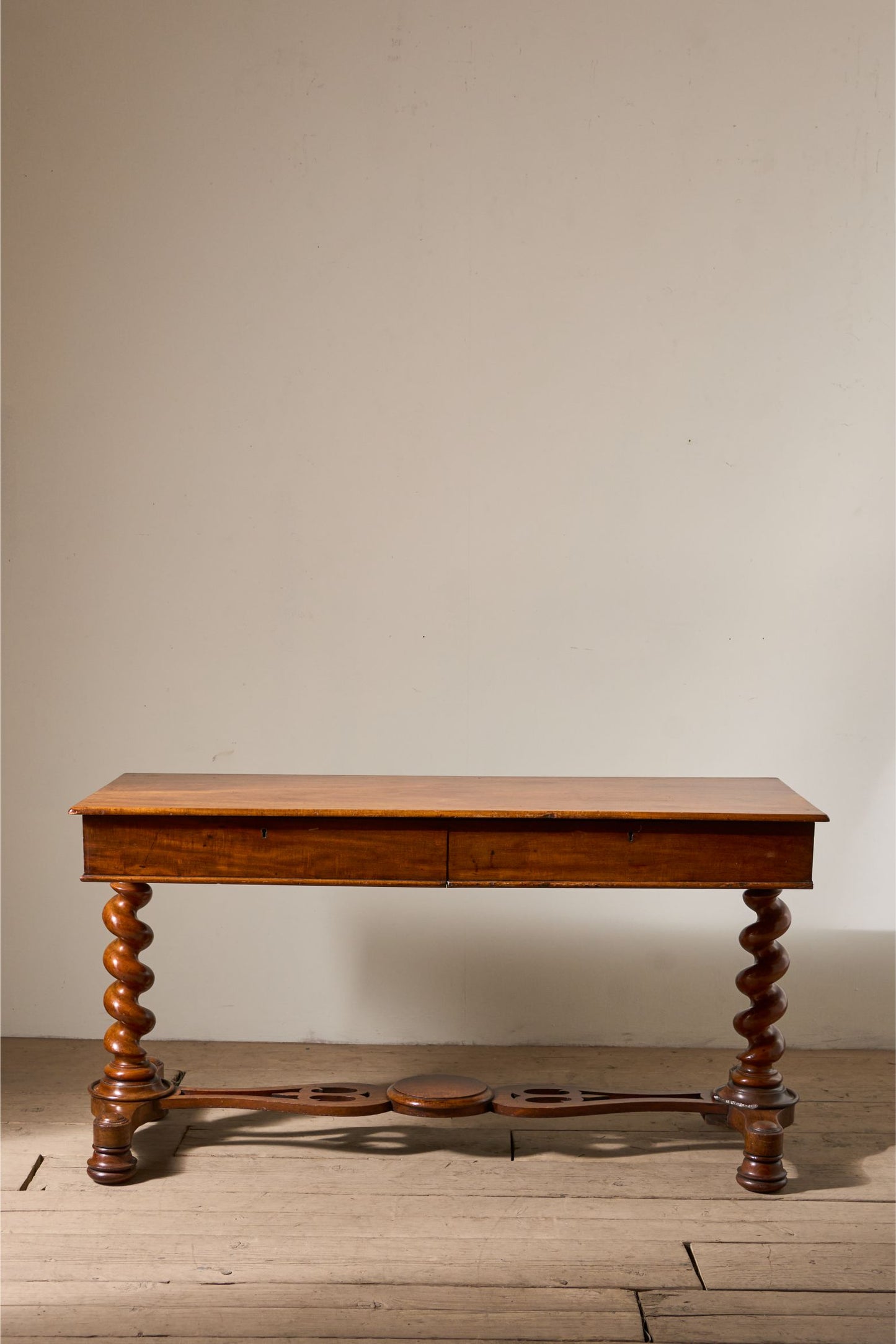 19th Century Victorian barley twist mahogany writing table - TallBoy Interiors