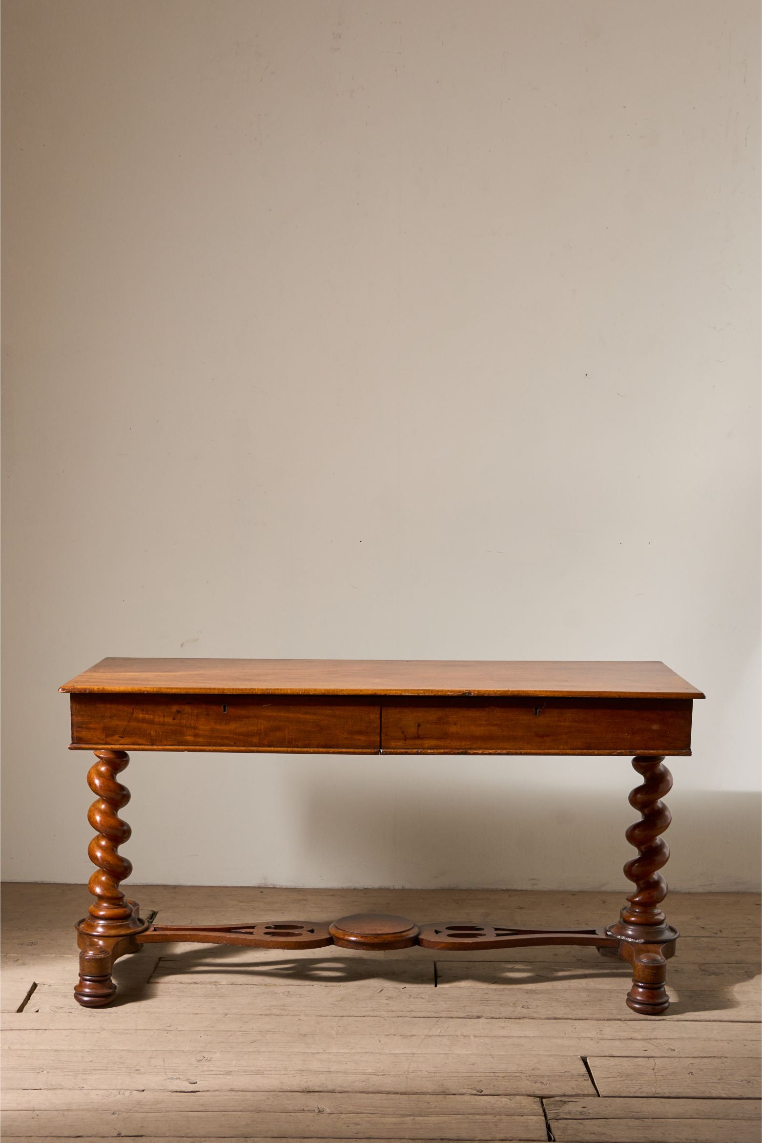 19th Century Victorian barley twist mahogany writing table - TallBoy Interiors