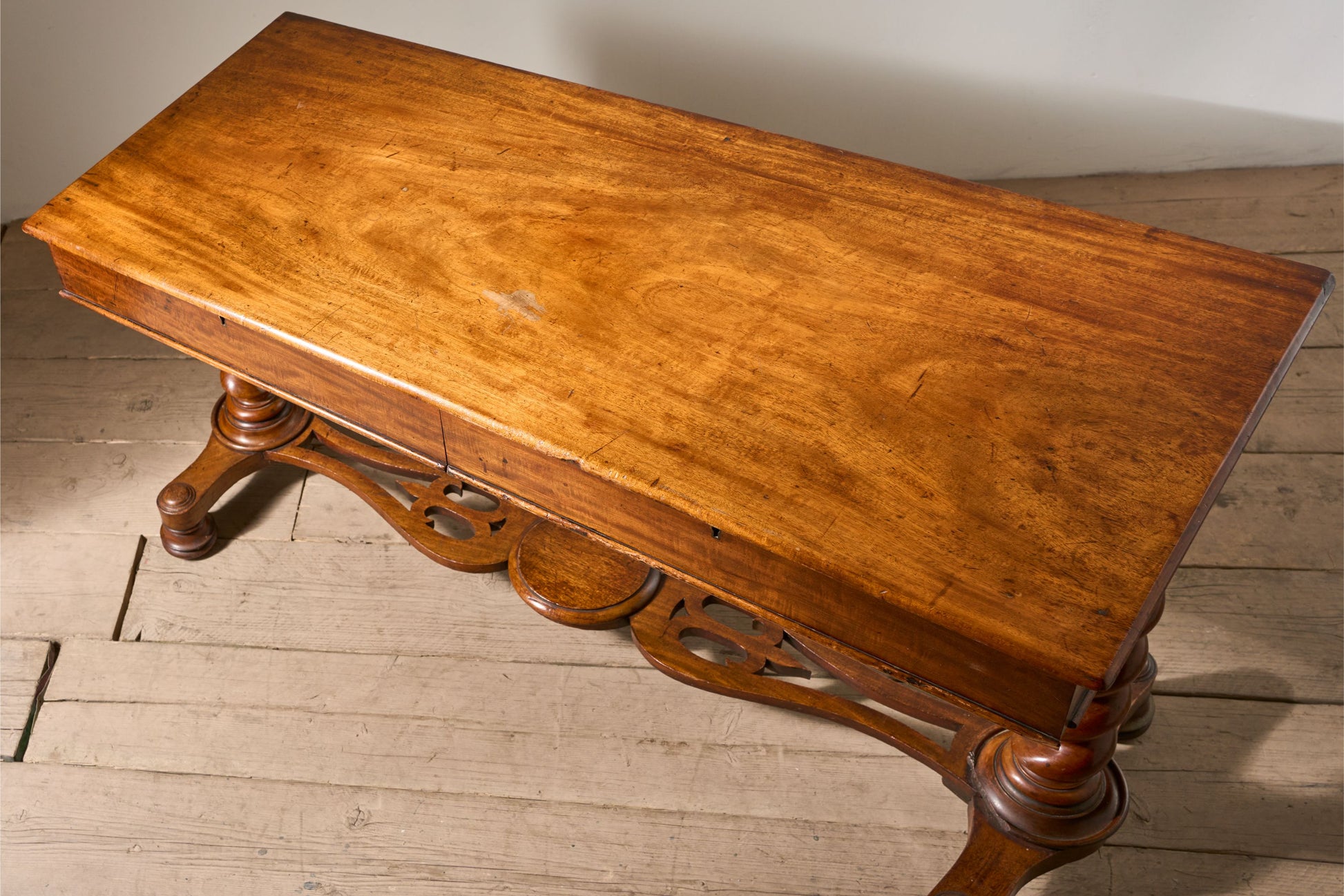 19th Century Victorian barley twist mahogany writing table - TallBoy Interiors