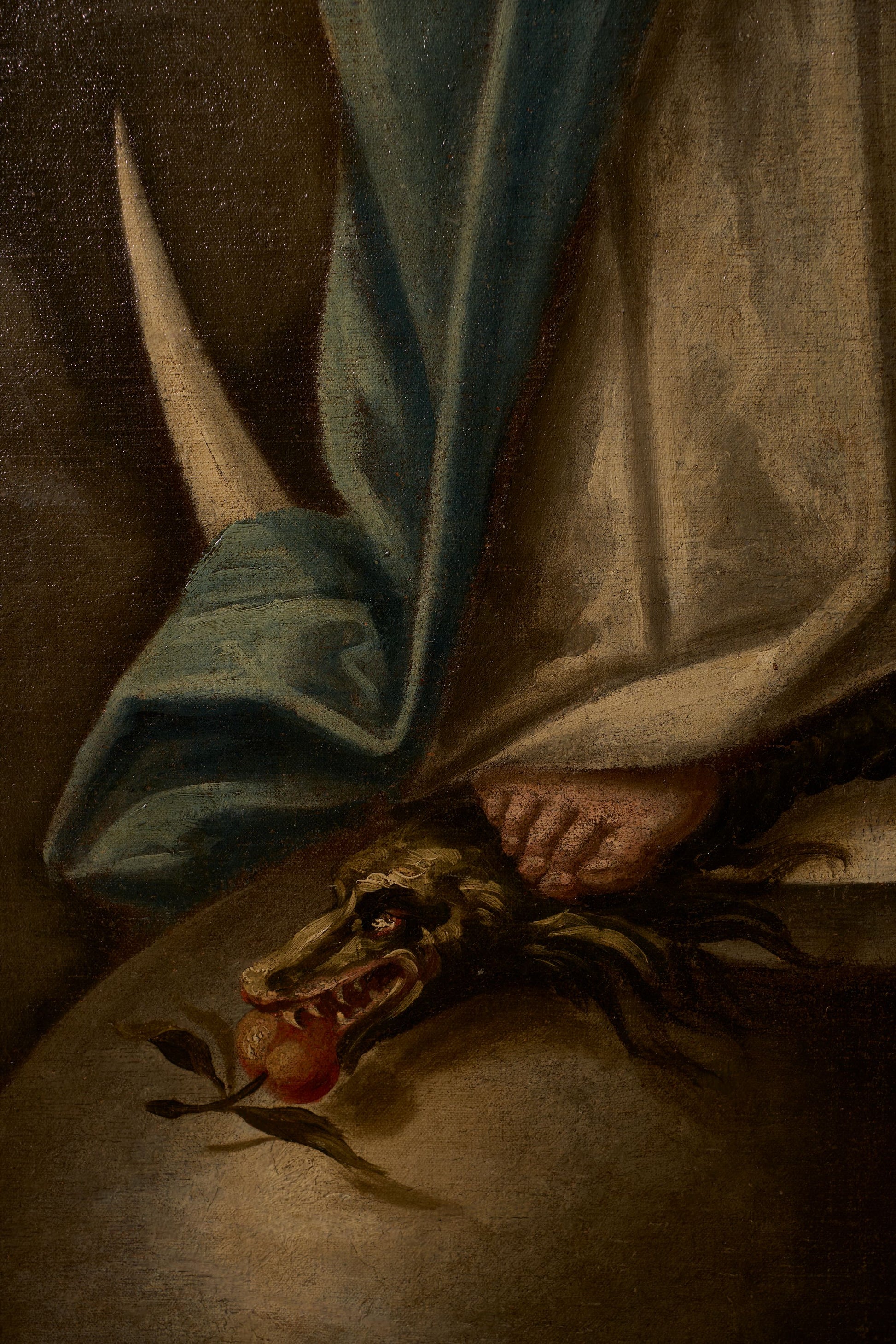 Very large 17th Century oil on canvas painting of the 'Immaculate conception' - TallBoy Interiors