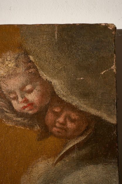 Very large 17th Century oil on canvas painting of the 'Immaculate conception' - TallBoy Interiors