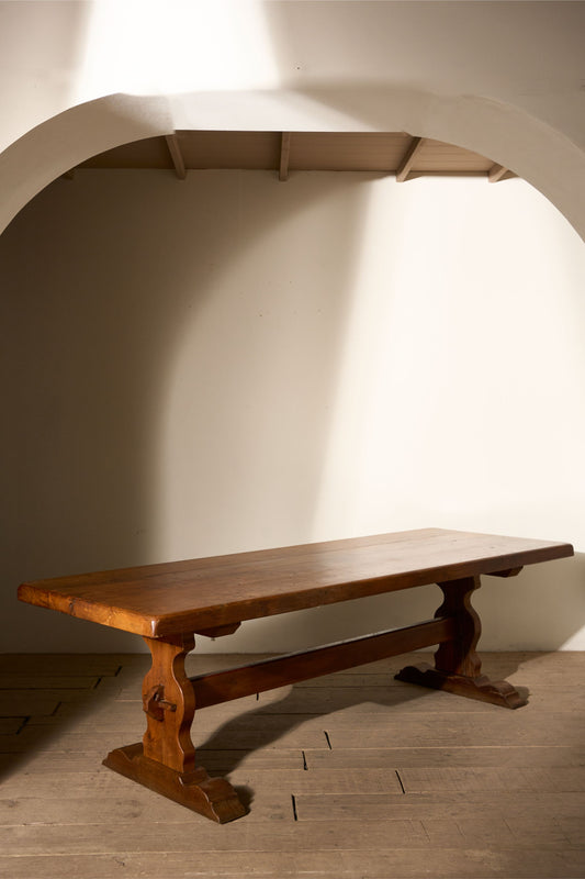 Early 20th century 2.5m Solid oak dining table - TallBoy Interiors