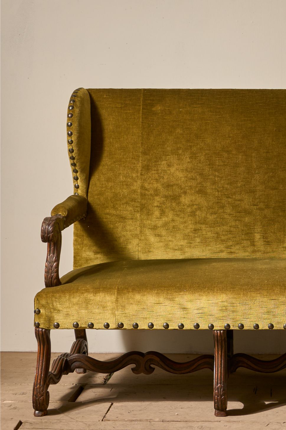 18th Century French carved frame hall bench