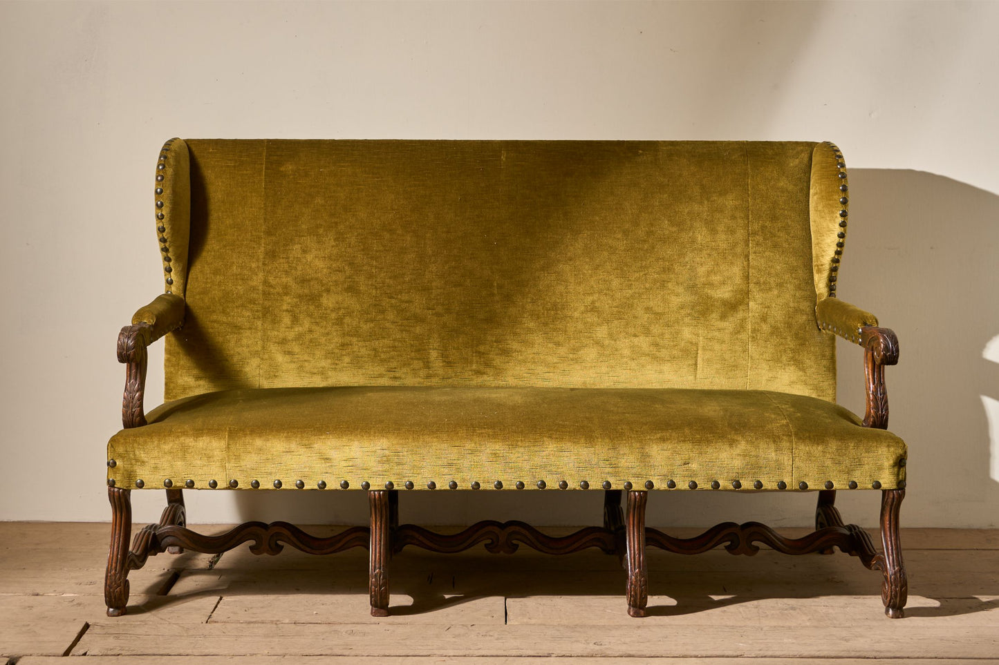 18th Century French carved frame hall bench