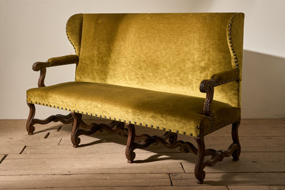 18th Century French carved frame hall bench