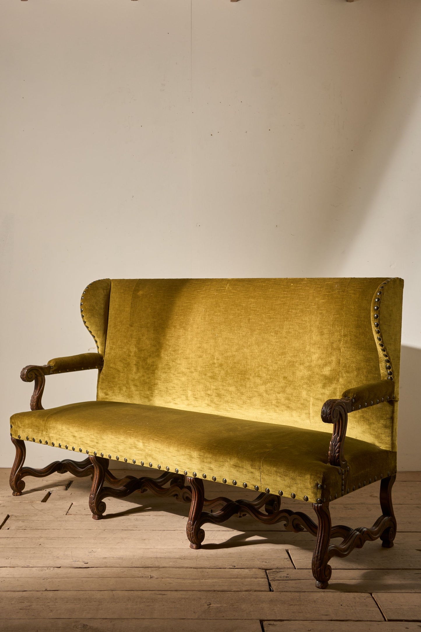 18th Century French carved frame hall bench