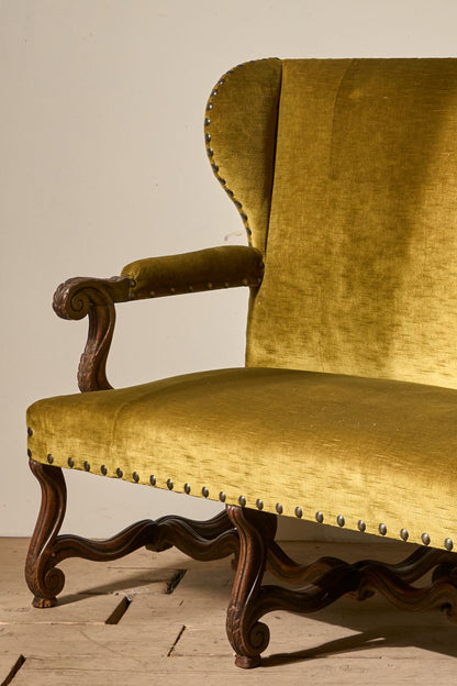 18th Century French carved frame hall bench