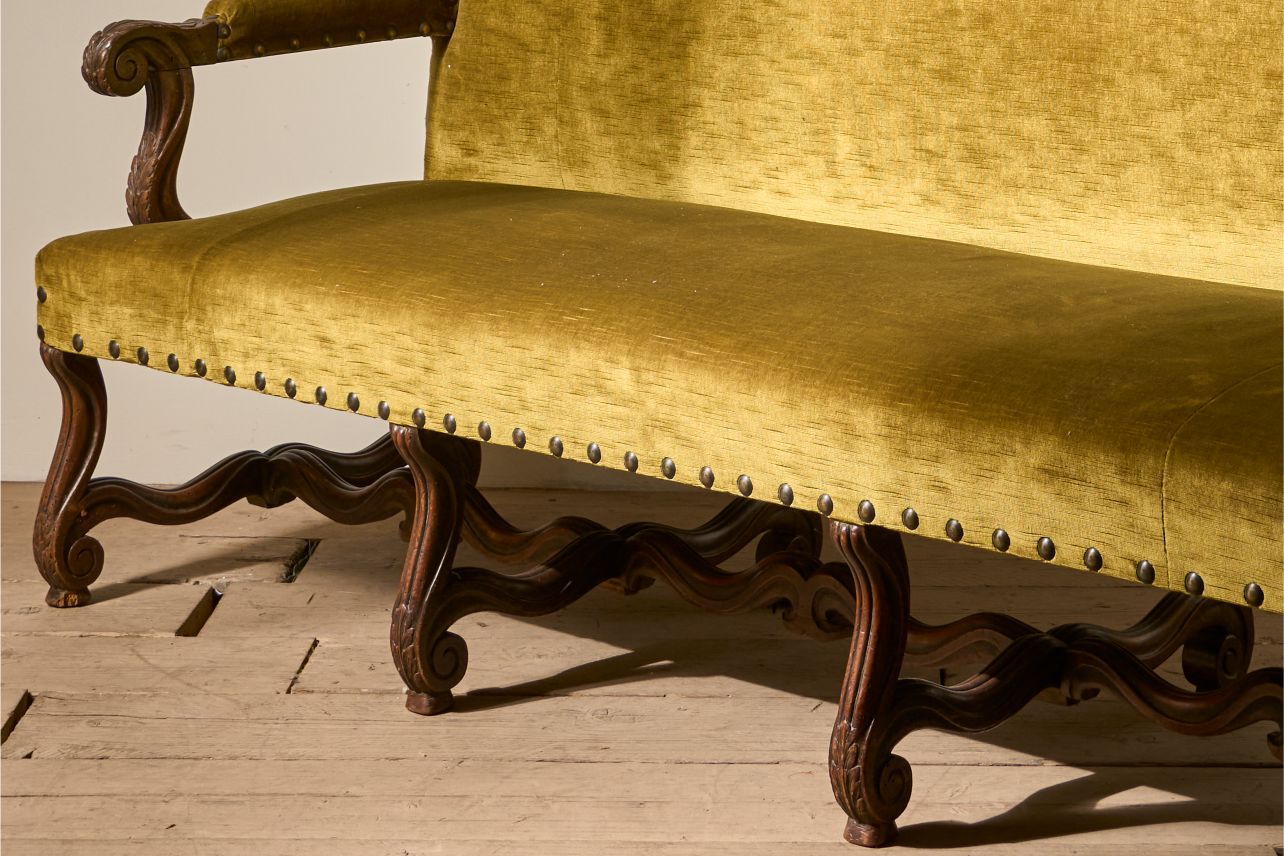 18th Century French carved frame hall bench