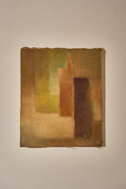 Mid 20th century oil on canvas abstract painting - Green