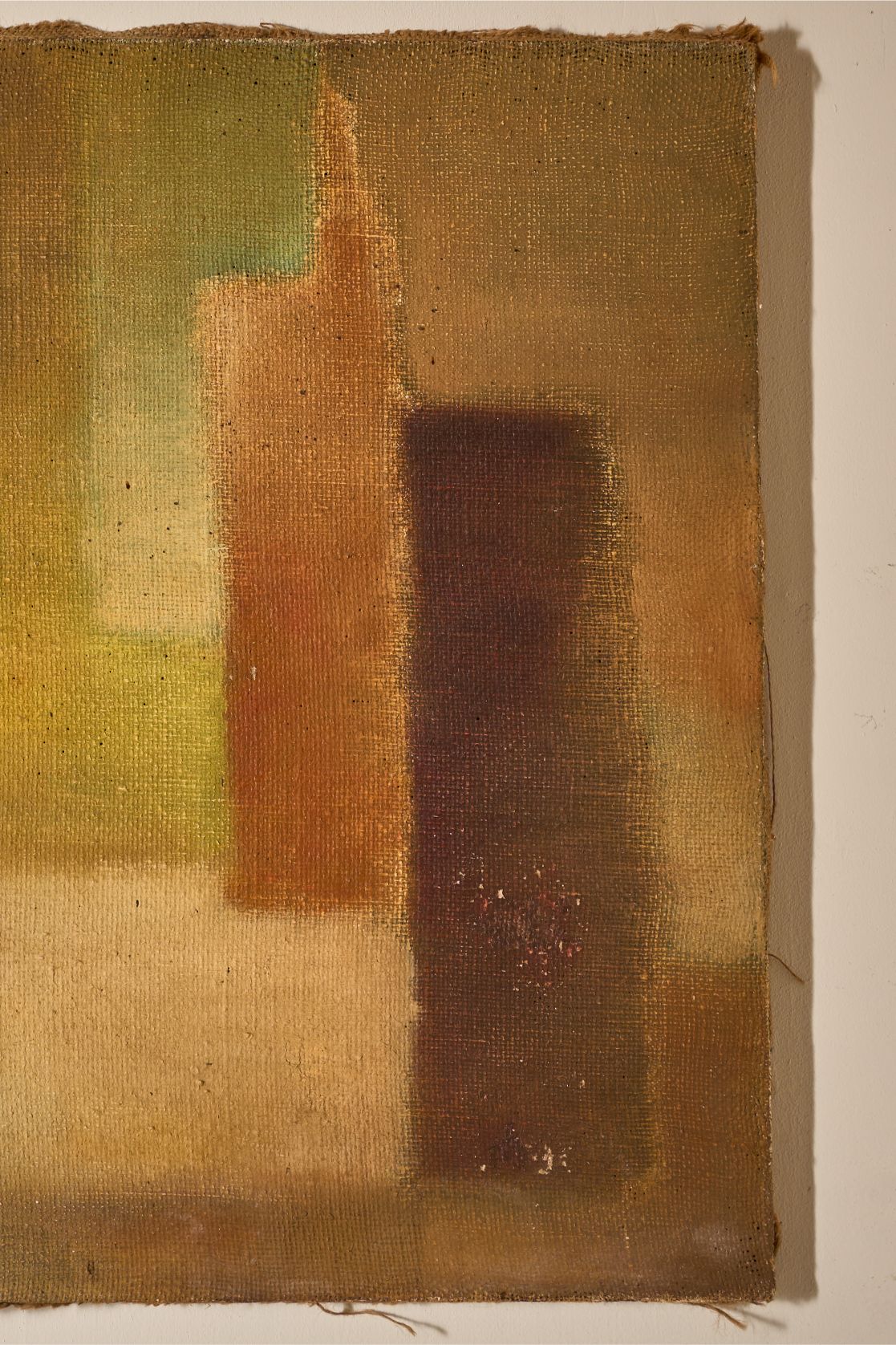 Mid 20th century oil on canvas abstract painting - Green - TallBoy Interiors