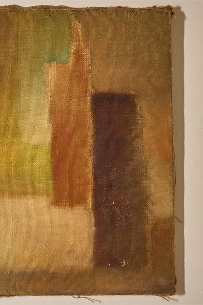 Mid 20th century oil on canvas abstract painting - Green