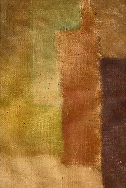 Mid 20th century oil on canvas abstract painting - Green