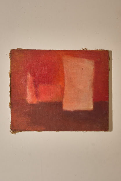 Mid 20th Century oil on canvas abstract painting - Red