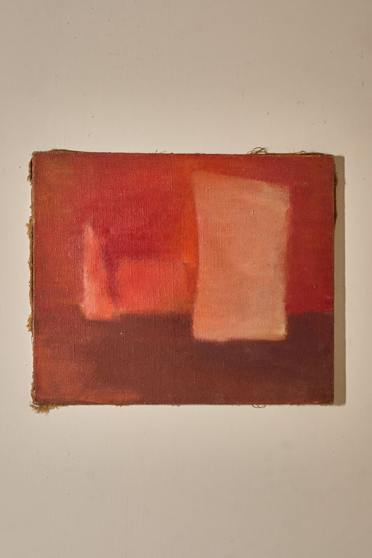 Mid 20th Century oil on canvas abstract painting - Red