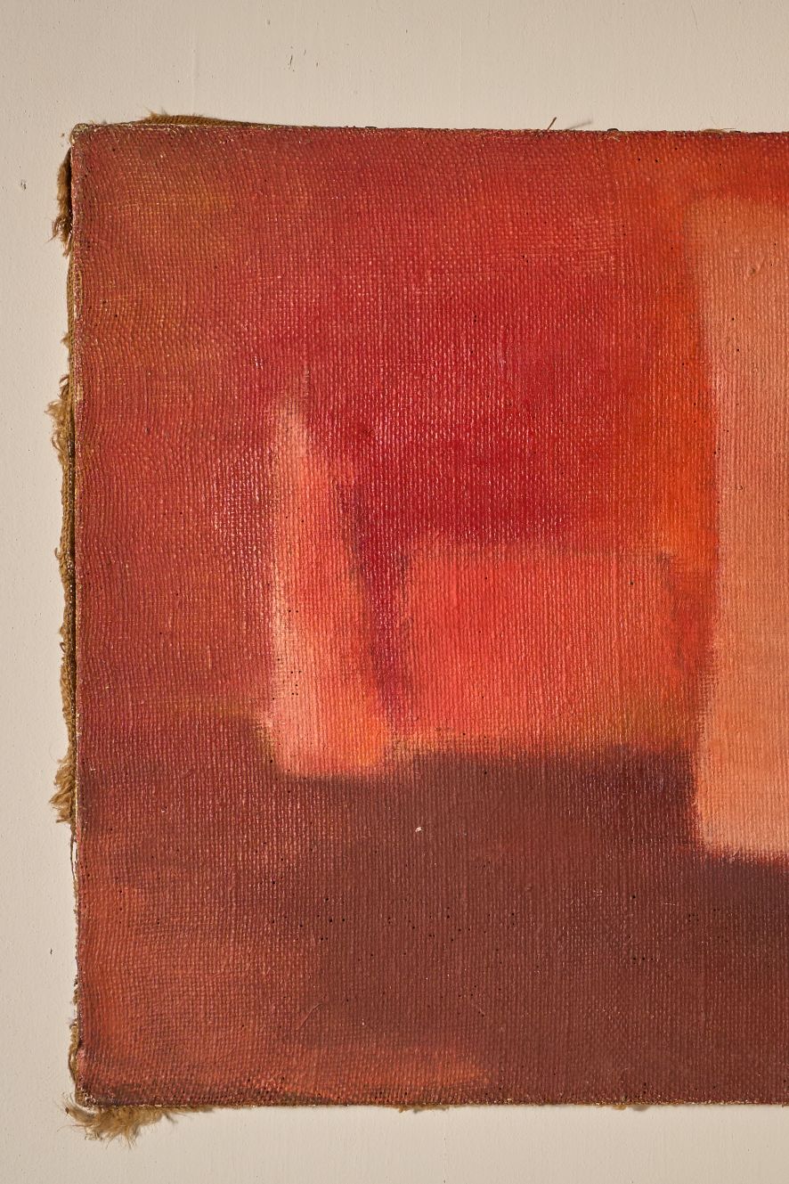 Mid 20th Century oil on canvas abstract painting - Red