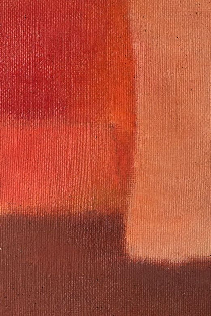 Mid 20th Century oil on canvas abstract painting - Red