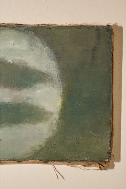 Mid 20th century oil on canvas abstract painting - Green fish