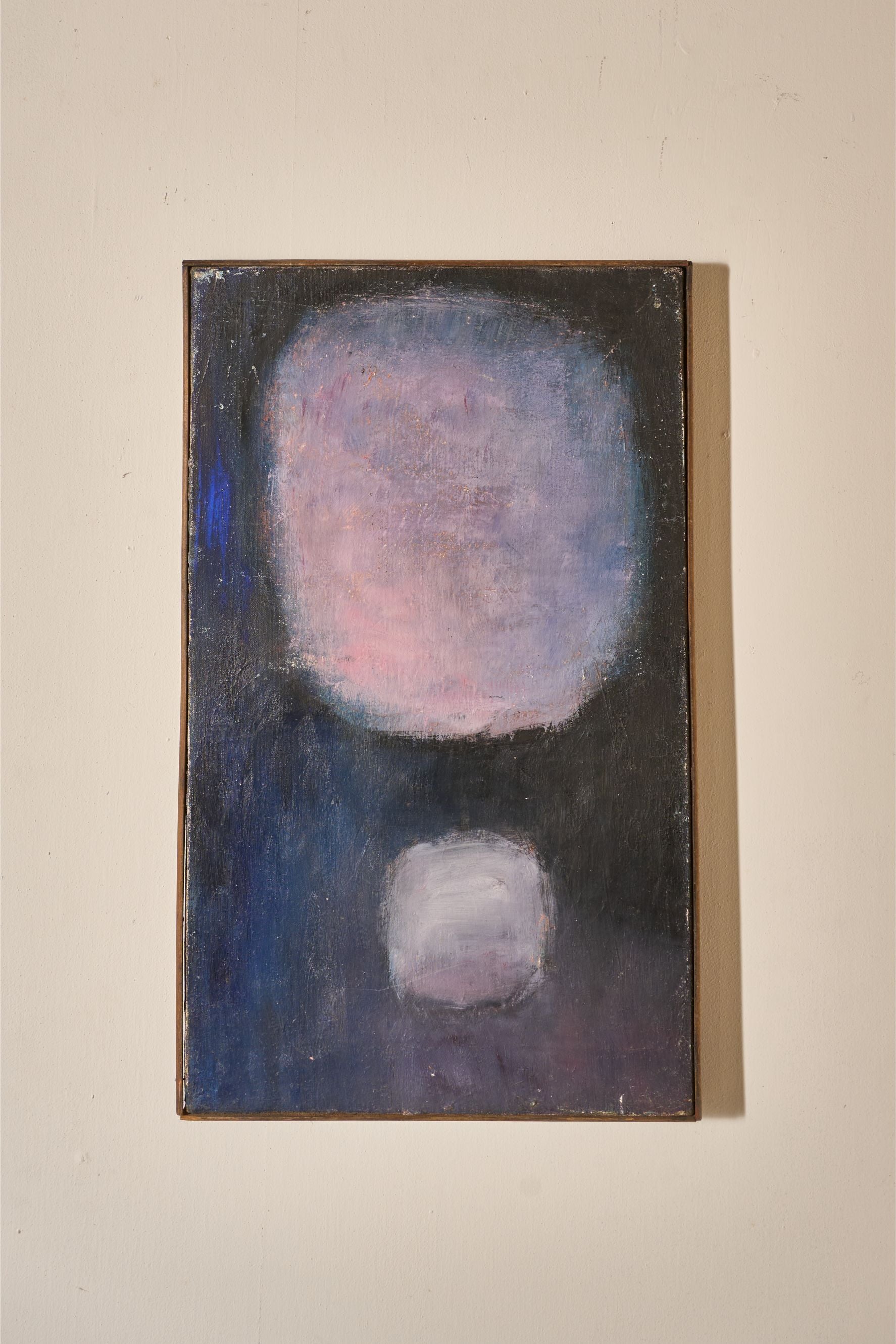 Mid 20th century oil on canvas abstract painting - Purple - TallBoy Interiors