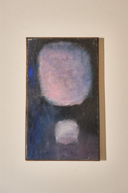 Mid 20th century oil on canvas abstract painting - Purple