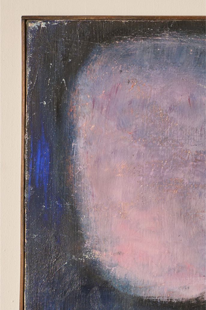 Mid 20th century oil on canvas abstract painting - Purple - TallBoy Interiors