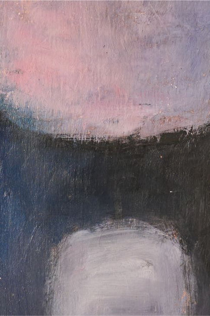 Mid 20th century oil on canvas abstract painting - Purple