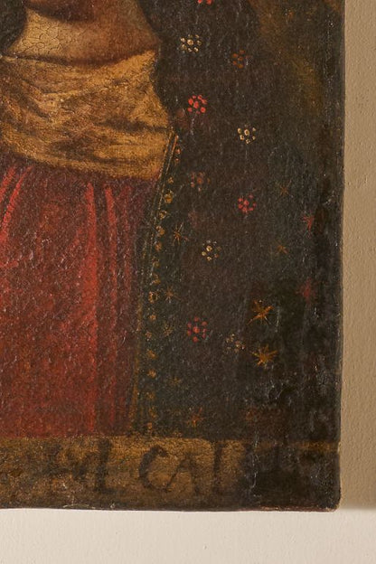 Small 17th Century Oil on canvas of Mary