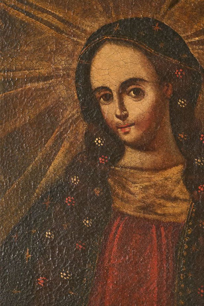 Small 17th Century Oil on canvas of Mary