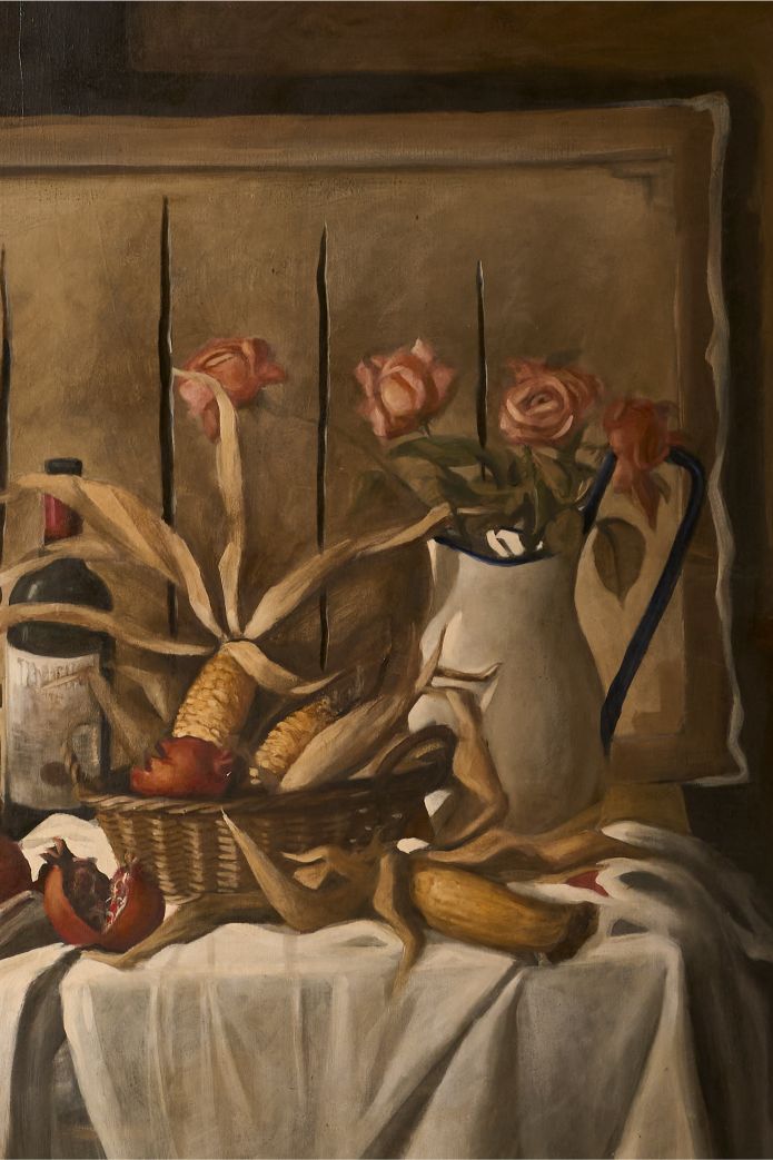 Very large mid 20th century Oil on canvas still life painting