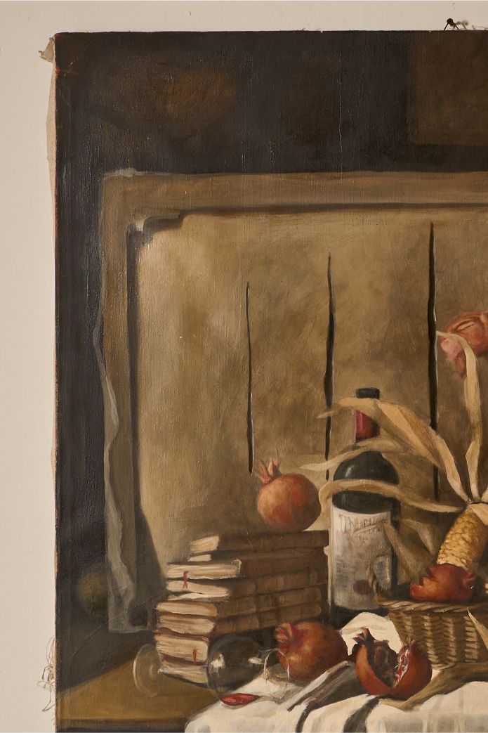 Very large mid 20th century Oil on canvas still life painting