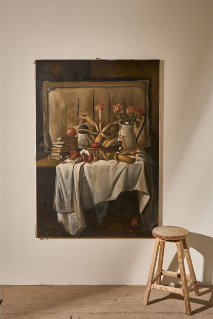 Very large mid 20th century Oil on canvas still life painting
